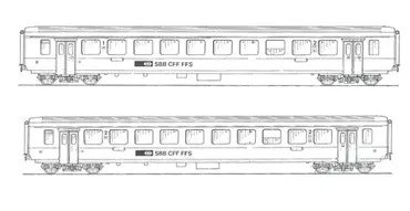 2er Set SBB NPZ EW I Wagen AB(exB)+ B AS-Türen