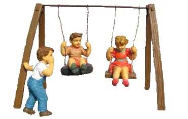 Kinder mit Schaukel Metall
