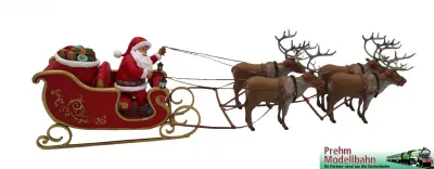 Santa mit Rentierschlitten 4 Rentiere