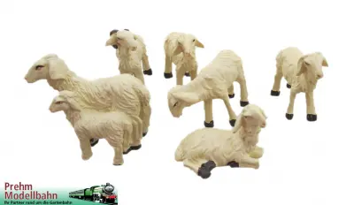 7 Schafe im Set mit 6 Teilen