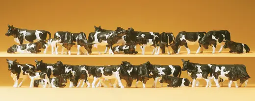 Kühe schwarz/weiss, 30 Figuren