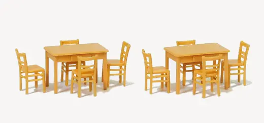 2 Tische, 8 Stühle Materialfarbe holzfarbe