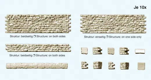 Bruchsteinmauern 68 x 20 mm, Kombinationsbausatz