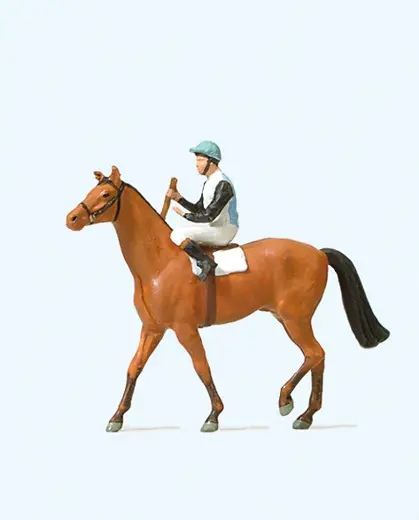 Jockey auf Pferd
