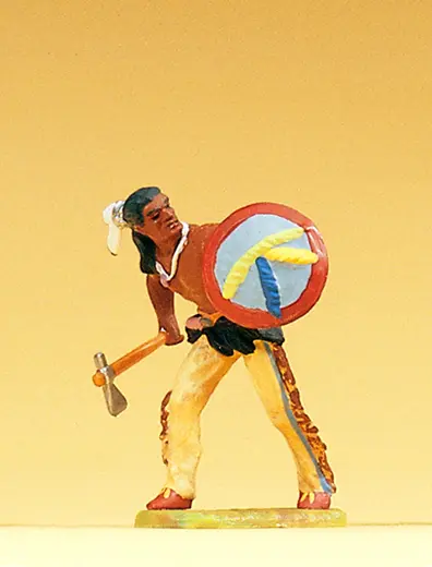 Indianer gehend mit Tomahawk