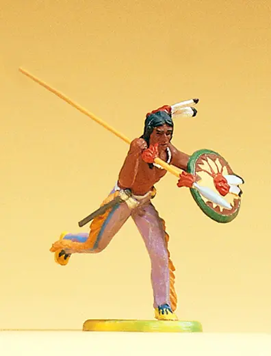 Indianer laufend mit Speer