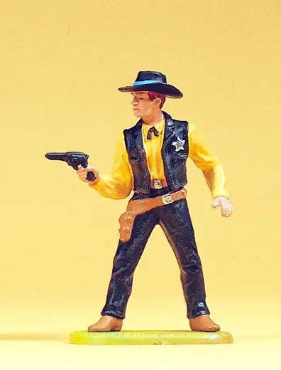 Sheriff stehend mit Revolver