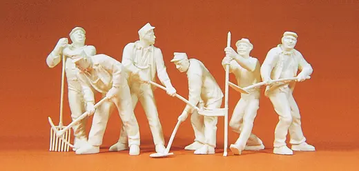 Arbeiter, 1939-45 6 unbemalte Figuren