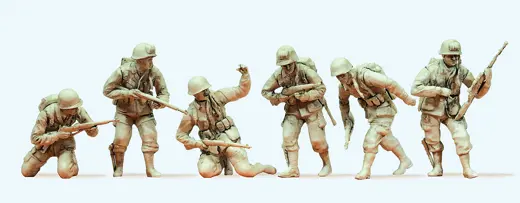 US-Luftlandetruppen, D-Day 1944, 6 unbemalte Figuren