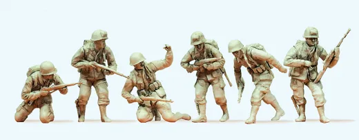 *US-Luftlandetruppen, D-Day 1944, 6 unbemalte Figuren
