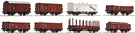 8-tlg. Set: Güterwagen, DB