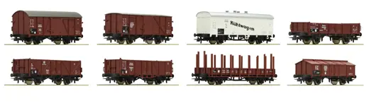 8-tlg. Set: Güterwagen, DRG