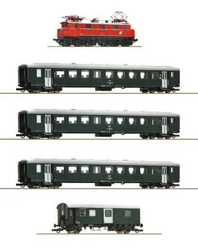 5-tlg. Set: Elektrolokomotive 1670.27 mit Personenzug, ÖBB