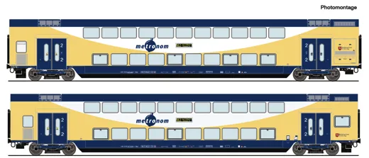 2-tlg. Set: Doppelstockwagen, metronom