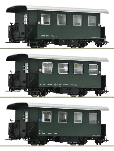 3-tlg. Set: Schmalspur-Personenwagen, ÖBB