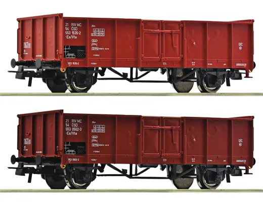 2-tlg. Set: Offene Güterwagen, CSD
