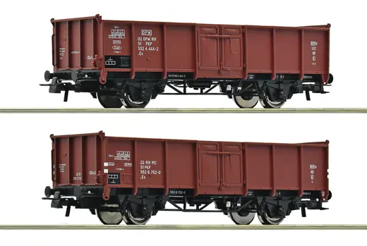 2-tlg. Set: Offene Güterwagen, PKP