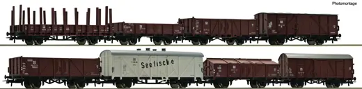 8-tlg. Set: Güterwagen, DR