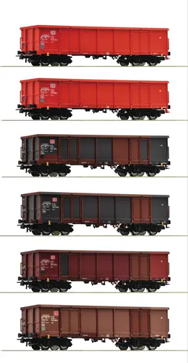 6-tlg. Display: Offene Güterwagen, DB AG