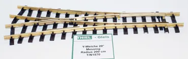Y-Weiche Messing vernickelt 20° R.2000mm