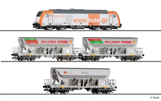 Güterzugset „Schottertransport der HVLE“