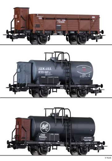 Güterwagenset BDZ, JDZ und CSD