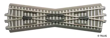 Bettungsgleis grau Kreuzung 15°