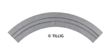 Gebogenes Gleis Asphalt/Beton