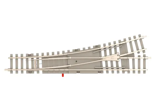 Minitrix Links-Weiche mit Betonschwellen Radius 112,6 mm