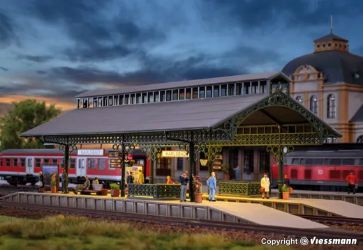 H0 Bahnsteighalle mit LED-Bel