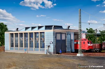 H0 E-Lokschuppen mit Türschli