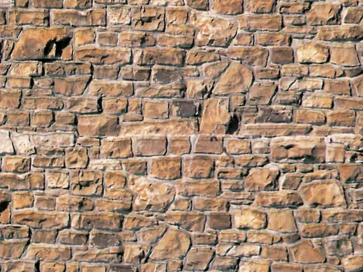 46036 H0 Mauerplatte Mauerstein beige-braun aus Karton, 25 x 12,5 cm, VE 10 Stück
