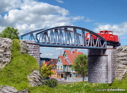 N Stahlbogenbrücke, gerade