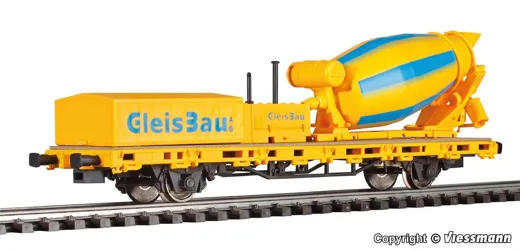 2624 H0 Niederbordwagen mit Betonmischer GleisBau, Funktionsmodell für Zweileitersysteme