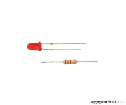 LED rot D: 3 mm, 4 Stk