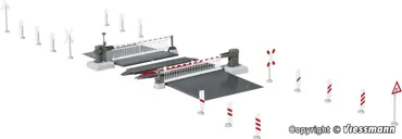 H0 Bahnschranke m.Behang