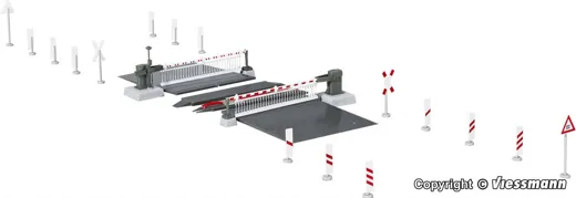 5104 H0 Bahnschranke mit Behang, vollautomatisch
