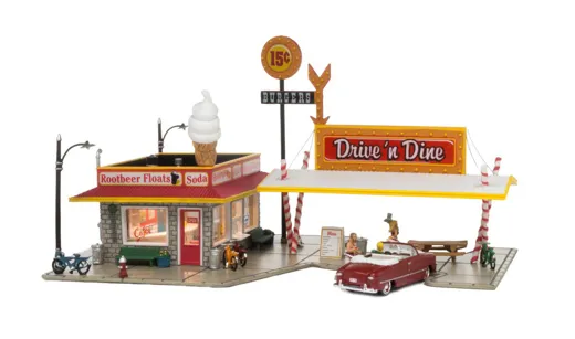 H0 Drive-in Esslokal ( mit Beleuchtung )