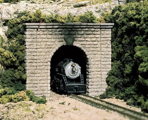 H0-Spur Tunnelportal 1-Gl geschnittener Stein