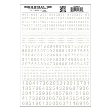 gotische Zahlen, weiss