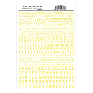 Buchstaben, amerikanischer Typ,  gelb