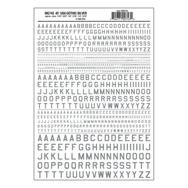 Buchstaben, amerikanischer Typ, siilber