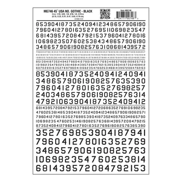 Zahlen, amerikanischer Typ, schwarz