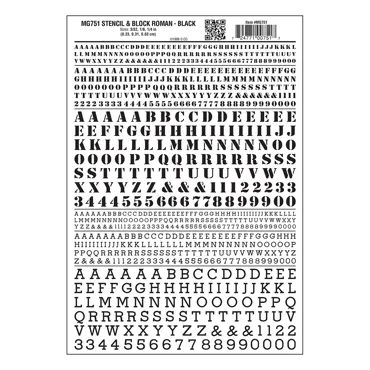 Buchstaben, Schablonen & Blockschrift,schwarz