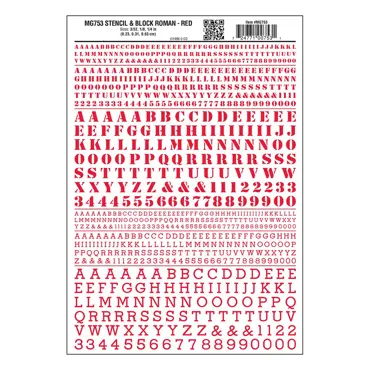 Buchstaben, Schablonen & Blockschrift, rot