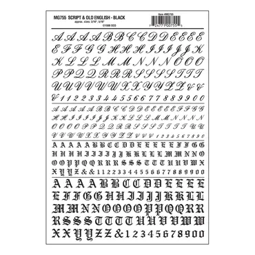 Buchstaben & Zahlen, Altengl. + Schreibschr.,