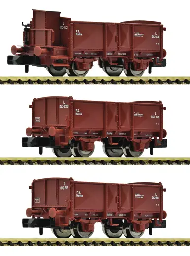 3-tlg. Set: Offene Güterwagen, FS