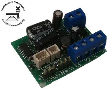 Bahnschrankenmodul mit 4 Sounds und 2 Servoanschlüssen Lautsprecher und zwei Servos
