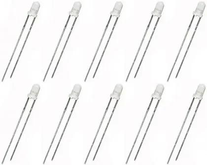 LED 3mm diffus integrierter Widerstand für 5-24V LGB Glühlampen Ersatz, Farbe: Kaltweiss