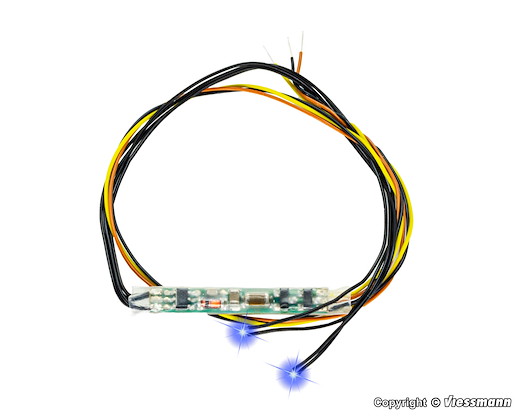 Mini-LED blau für Fahrzeuge,  2 Stück mit Mikro-Blinkelektronik